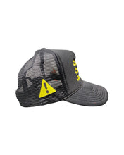 Load image into Gallery viewer, ”CAUTION” ⚠️ BLACK TRUCKER HAT
