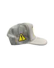 Load image into Gallery viewer, ”CAUTION” ⚠️ GREY TRUCKER HAT
