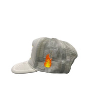 Load image into Gallery viewer, ”CAUTION” ⚠️ GREY TRUCKER HAT
